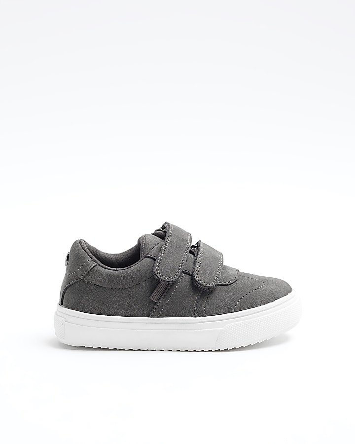 Mini boys grey velcro trainers | River Island