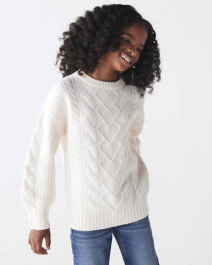 Beige chunky 2025 knit jumper