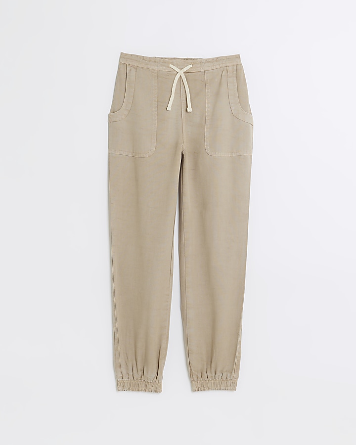 Girls best sale beige joggers