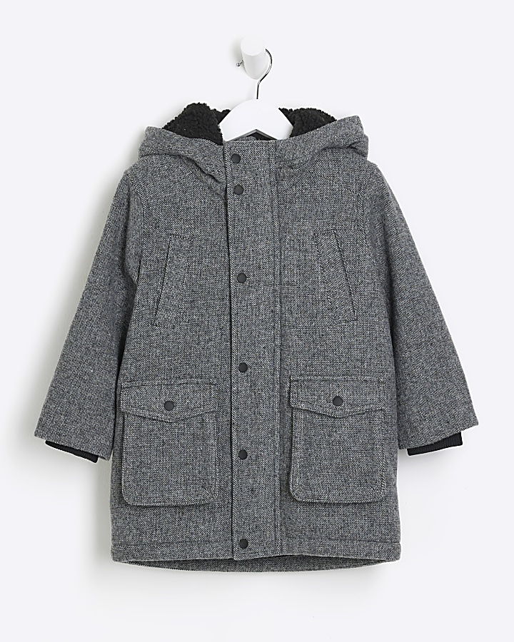 Boys grey sale parka coat