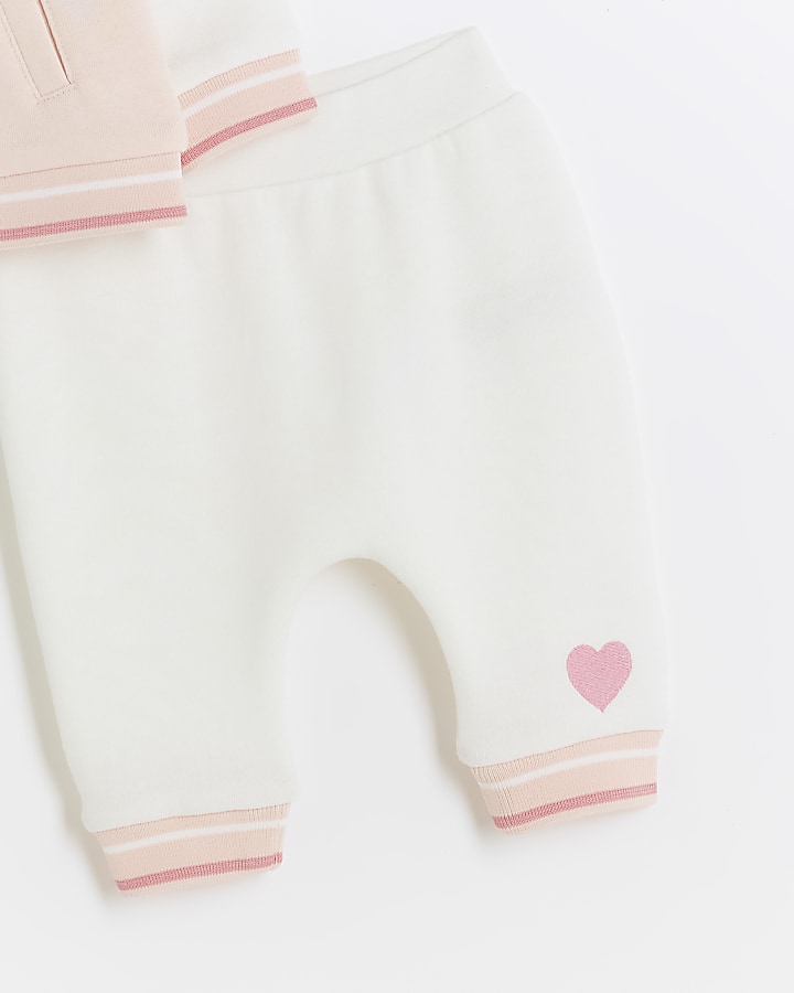 Baby girls pink varsity bomber jacket set