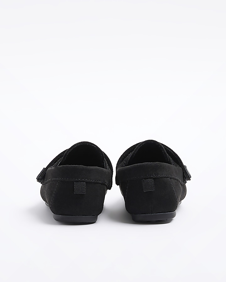 Mini boys black velcro loafers