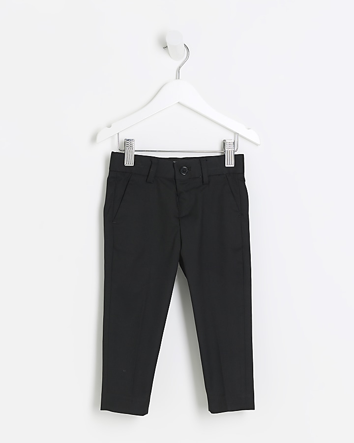 Boys black best sale chino trousers