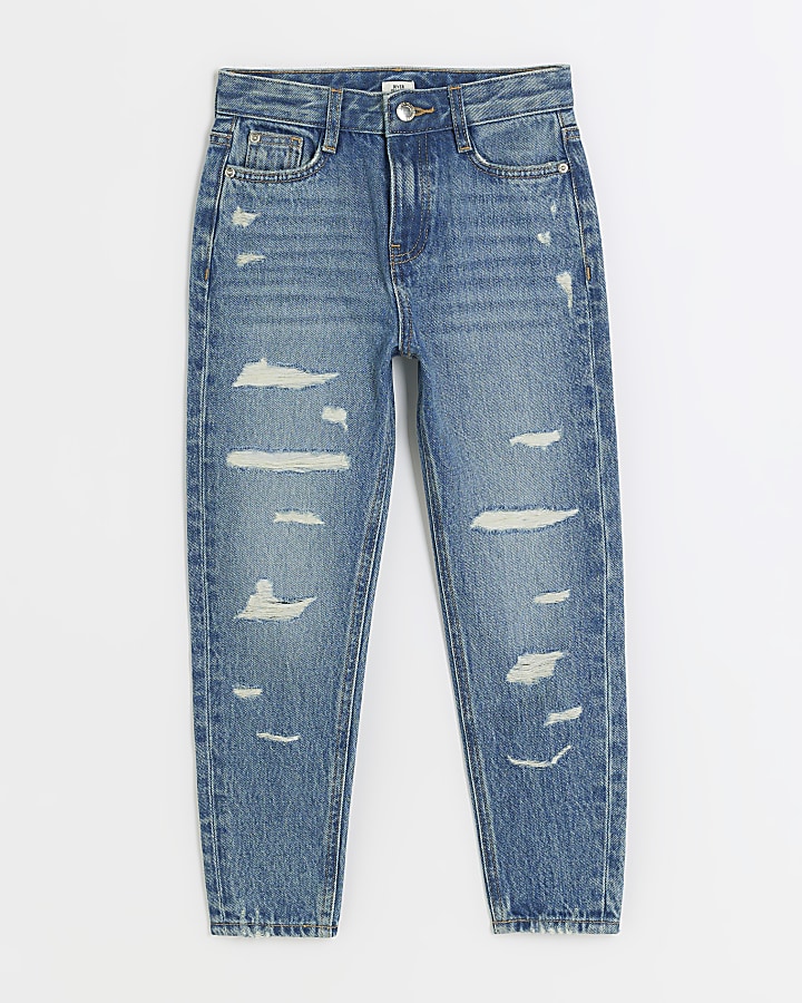 Ripped mom fit jeans Color blue - RESERVED - 9564L-50J