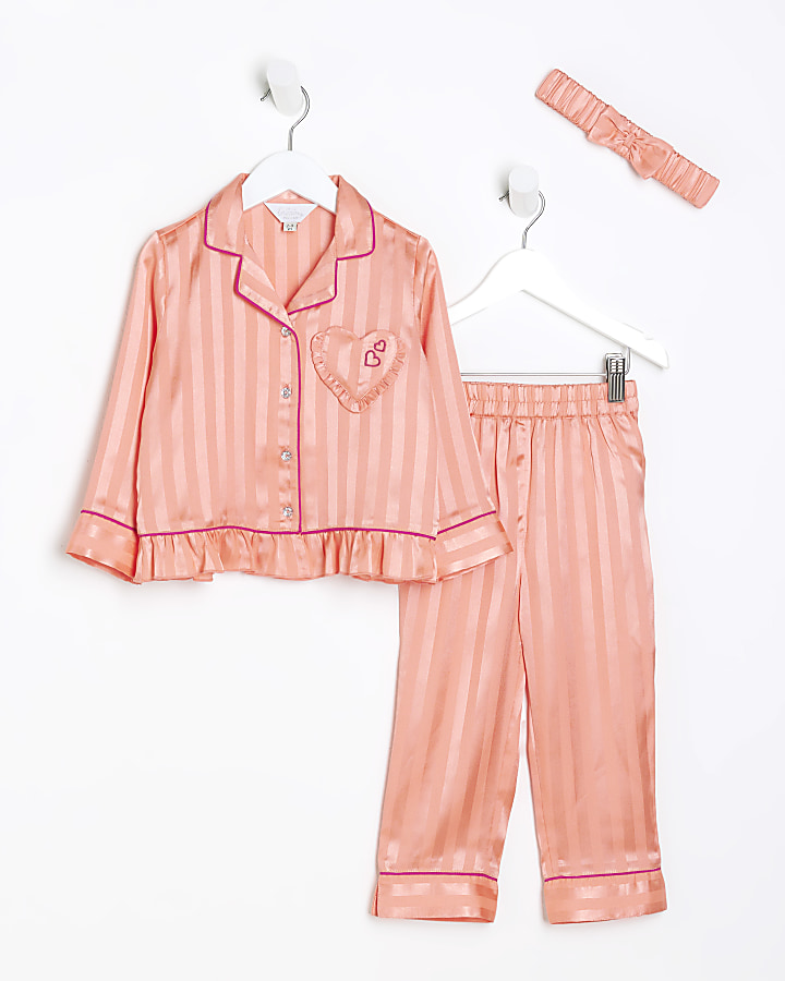 3 6 9 12 14 Years Girl's Satin Pajamas Kids Silk Pajama Sets For