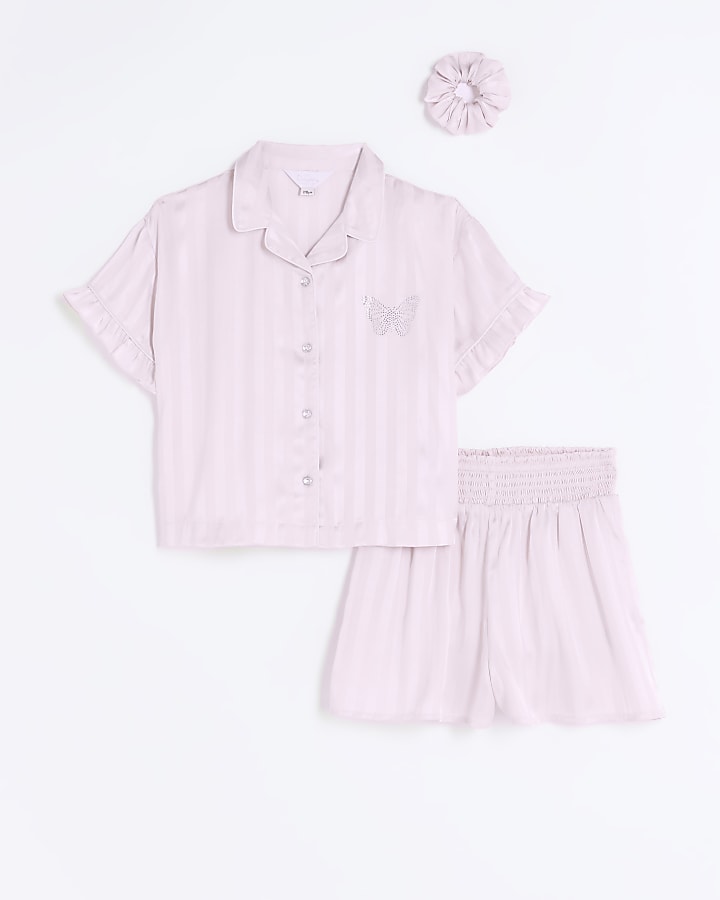 Girls satin short online pyjamas