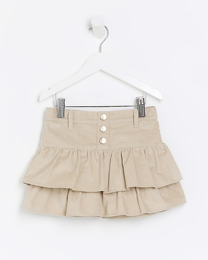 Mini girls stone tiered hem skirt