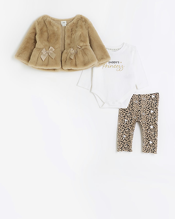 Leopard print fur outlet coat river island