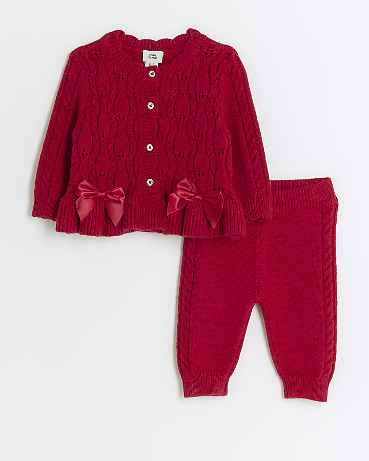 Red baby hot sale girl cardigan