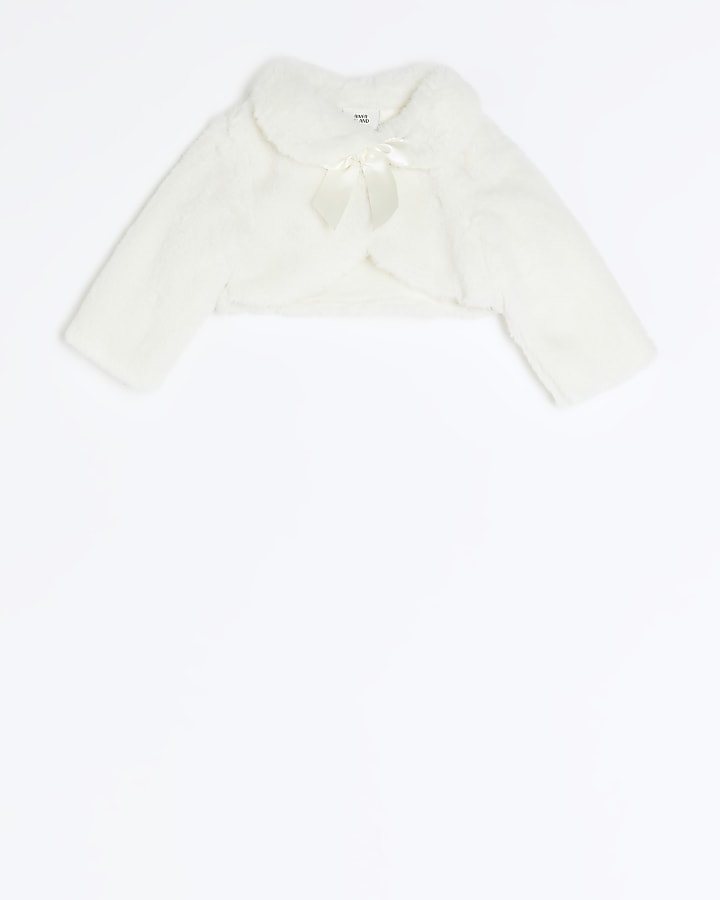 Childrens white hot sale fur shrug