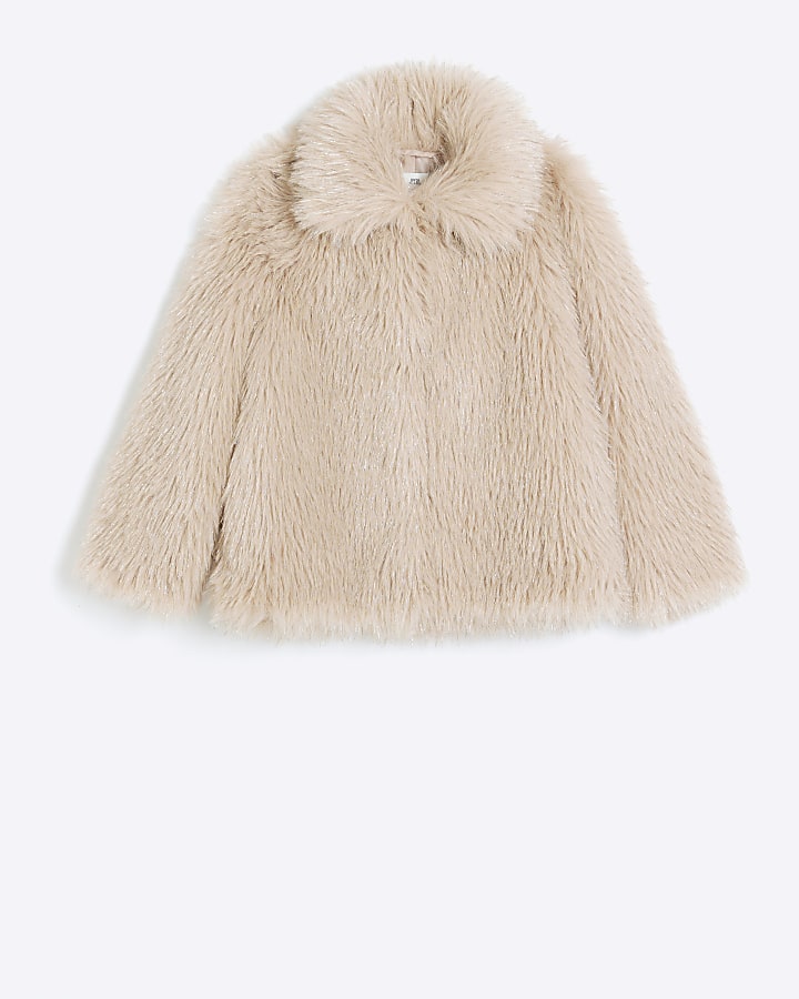 River island childrens faux fur 2024 coats jackets