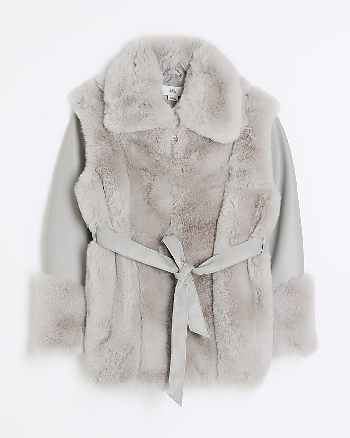 Grey faux clearance fur jacket ireland