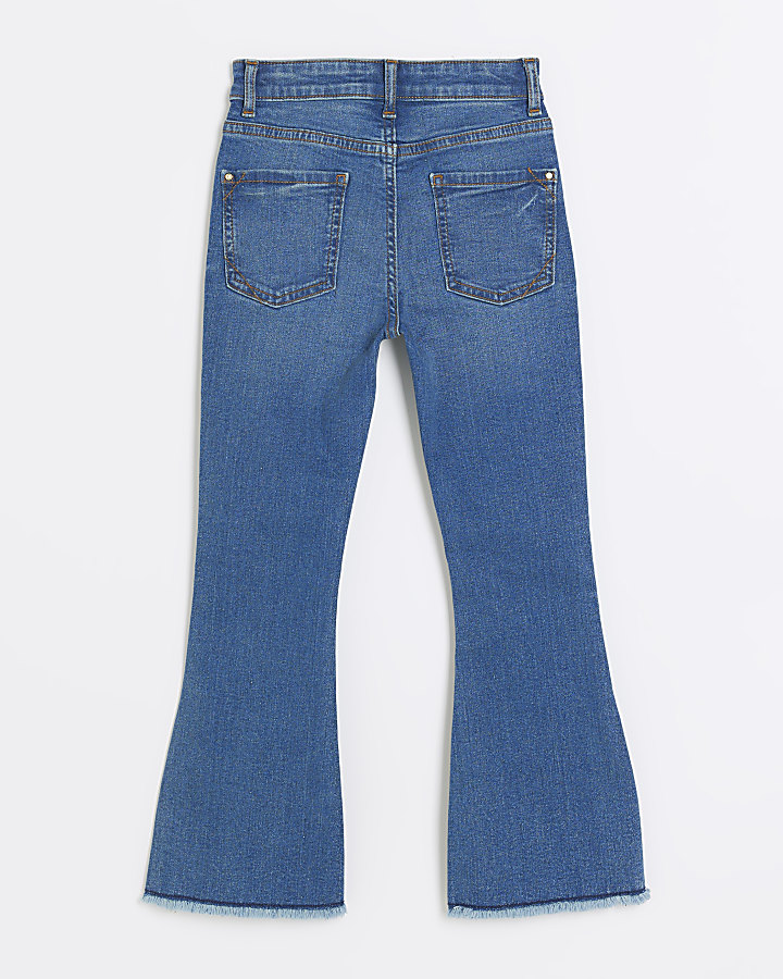 Girls blue flared jeans | River Island