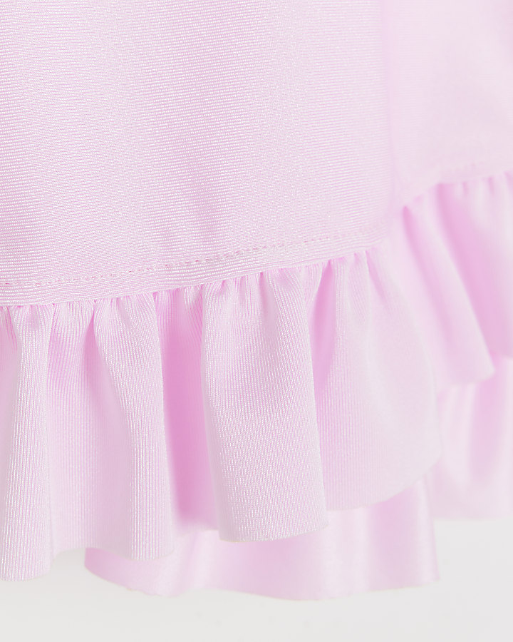 Girls pink wrap swim skirt