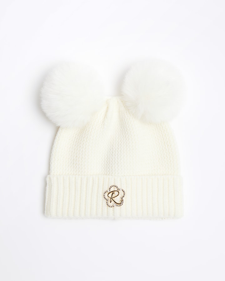 Girls cream best sale bobble hat