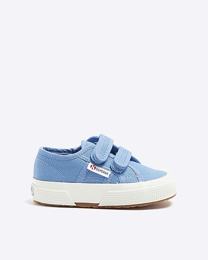 Boys blue Superga double strap trainers