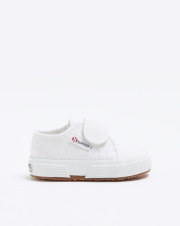 Girls white cheap velcro trainers