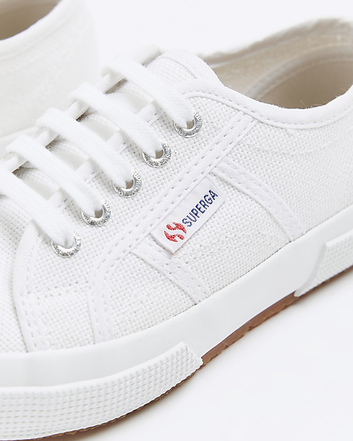 Girls white Superga lace up trainers
