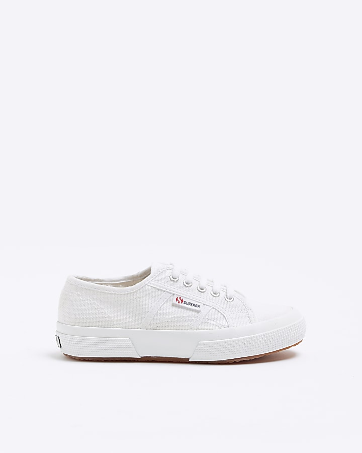 Ladies white hot sale superga trainers