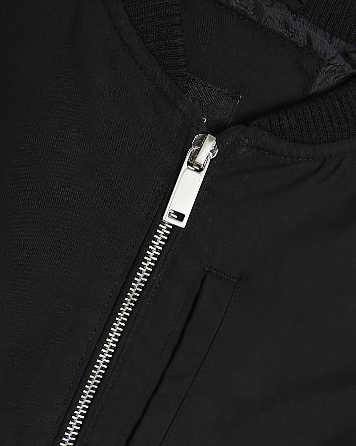 Black zip up smart bomber jacket