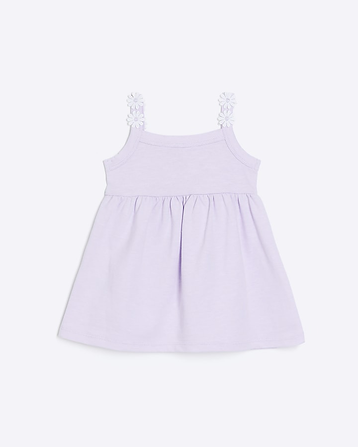 Baby girls purple Daisy Strap Dress