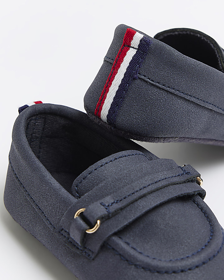 Baby boys navy snaffle loafers