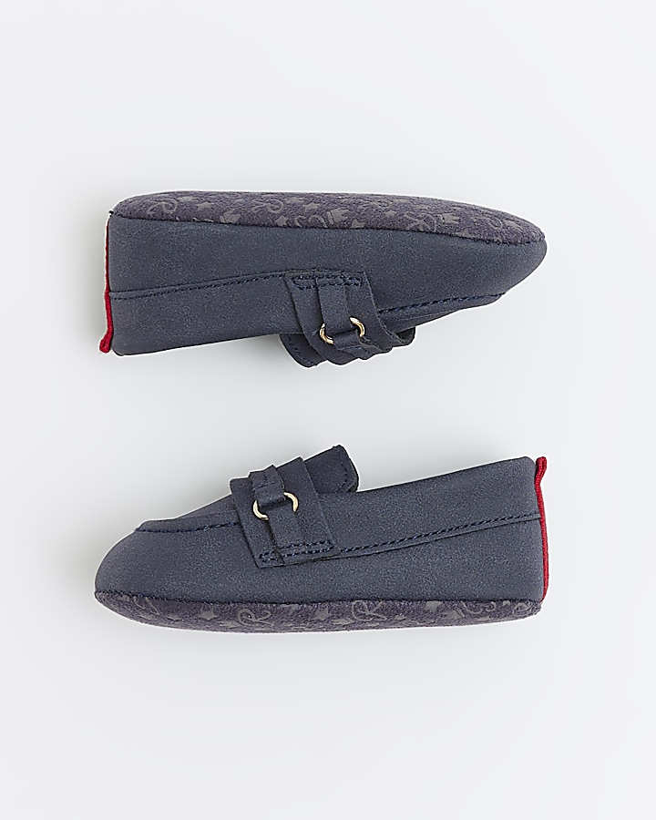 Baby boys navy snaffle loafers
