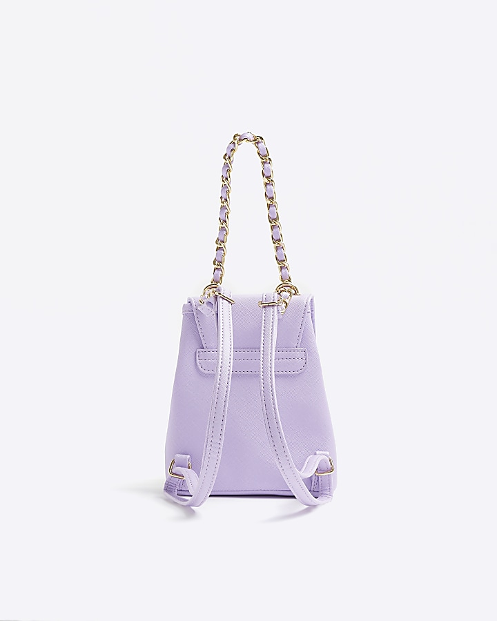Girls purple boucle mini backpack