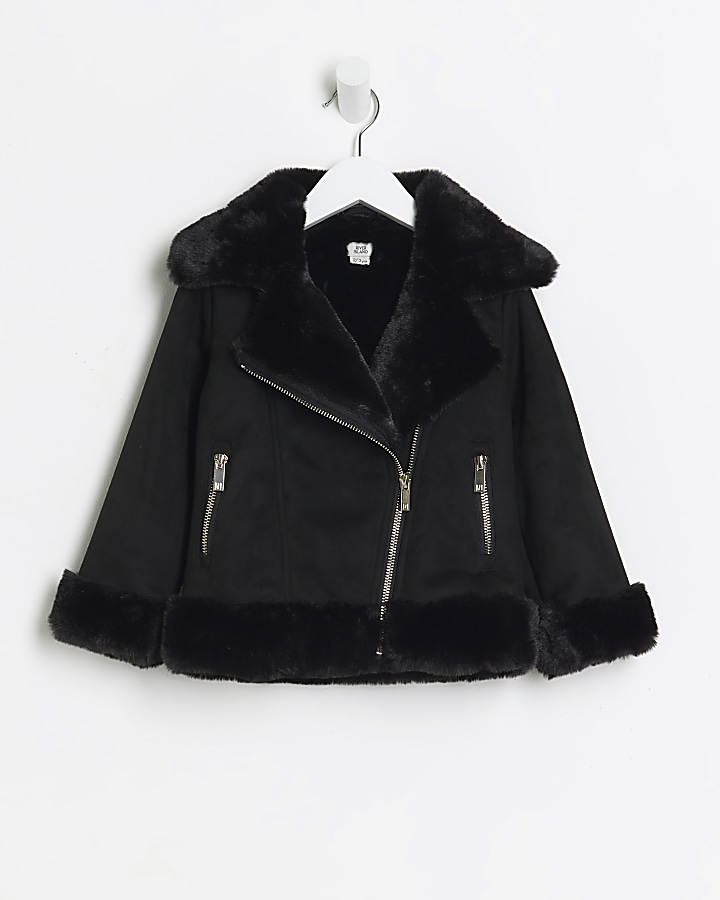 River island faux hot sale fur aviator jacket