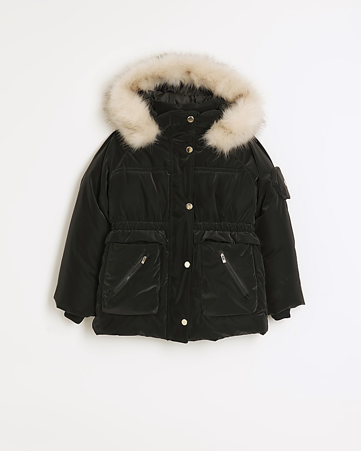 River island discount girls black coat