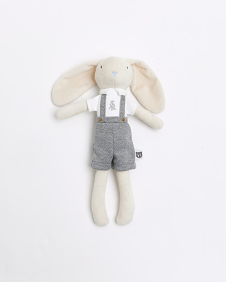 White Bunny Dungaree Toy
