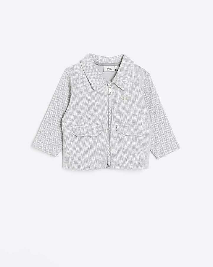 Baby boys grey herringbone jacket