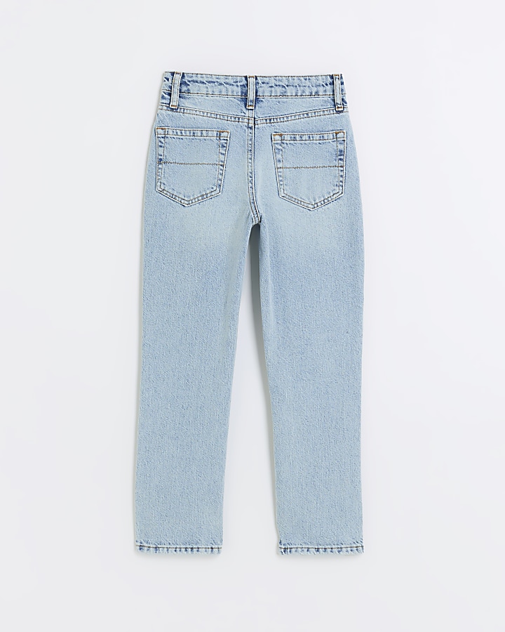 Boys blue denim ripped slim fit jeans | River Island