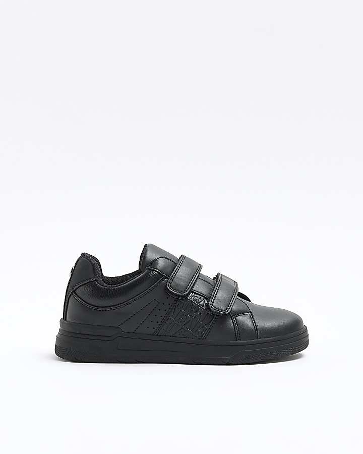 All black store velcro trainers