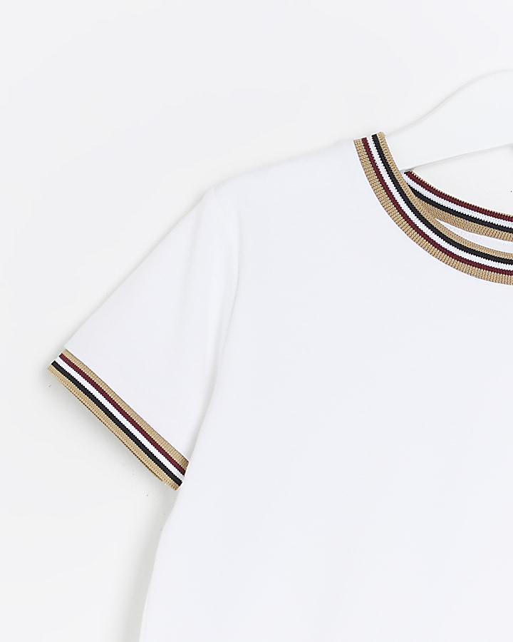 Mini boys White stripe trim t-shirt