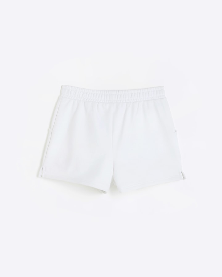 Girls white pull on shorts