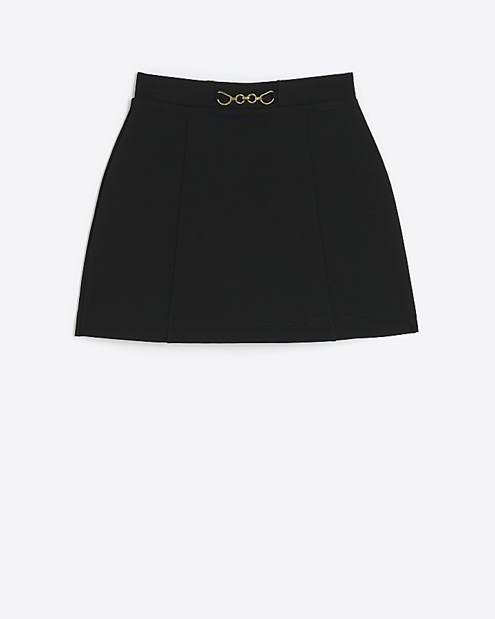 Girls black snaffle detail a line skirt | River Island