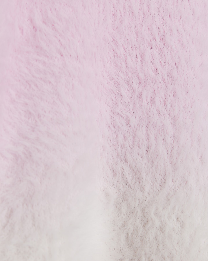 Mini girls pink ombre fluffy jumper