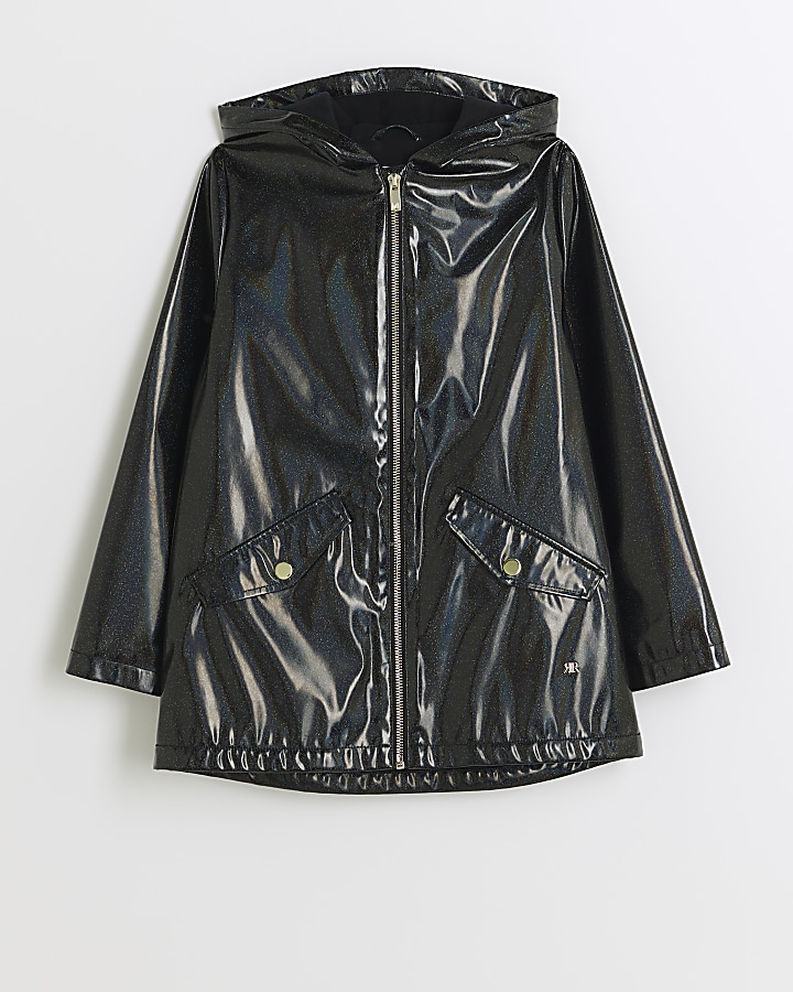 Girls glitter cheap rain coat