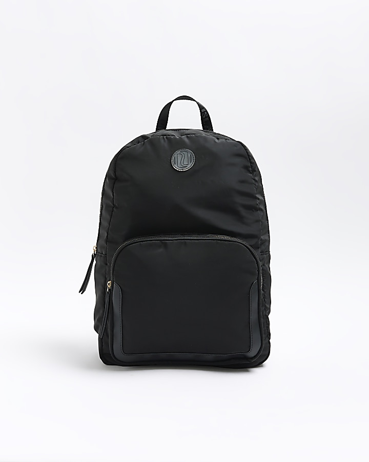 Girls black nylon backpack