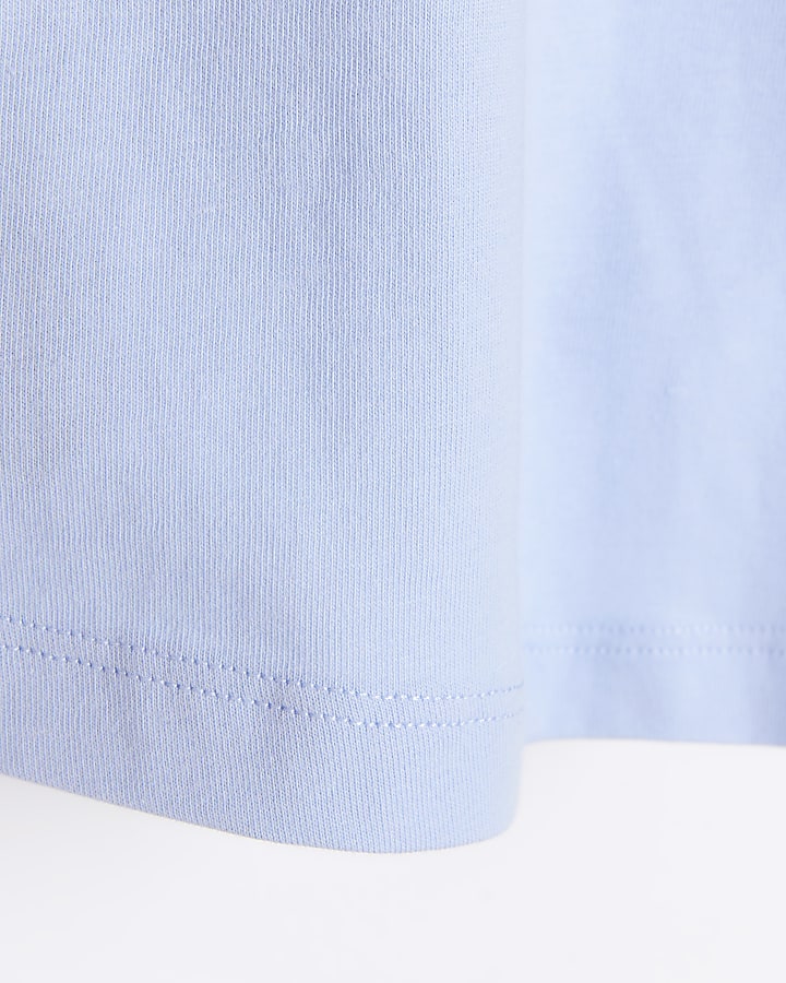 Mini girls blue lovely print t-shirt