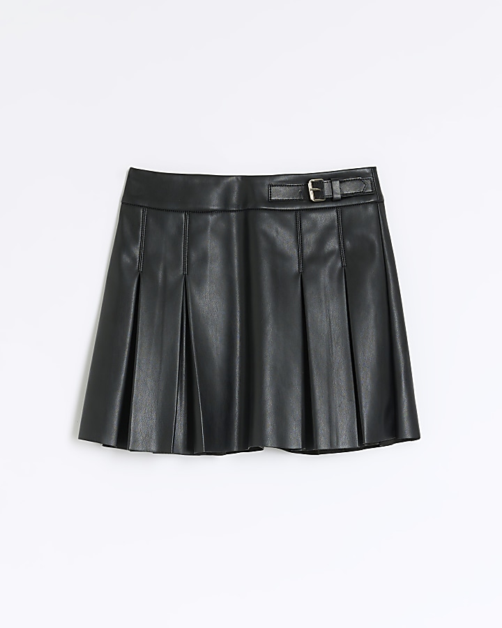 Faux Leather Skirt - Black - Ladies