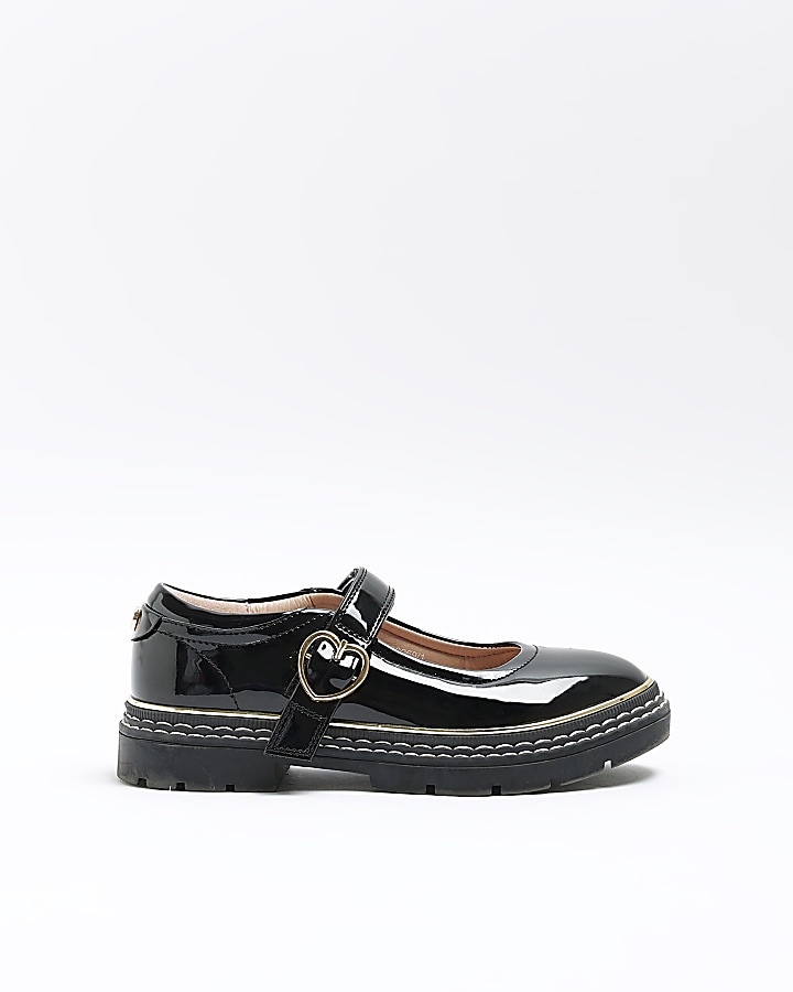 Girls black buckle on sale shoes