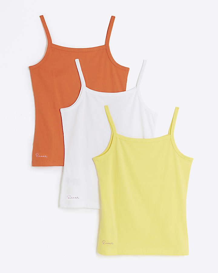 Girls Yellow Vest 3 pack