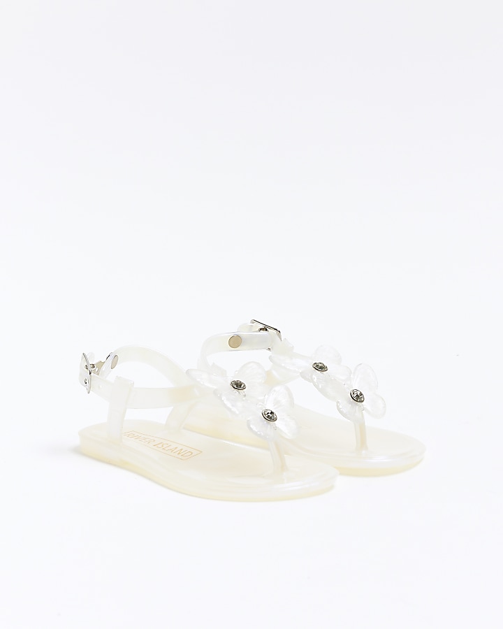 Mini girls pink butterfly jelly sandals