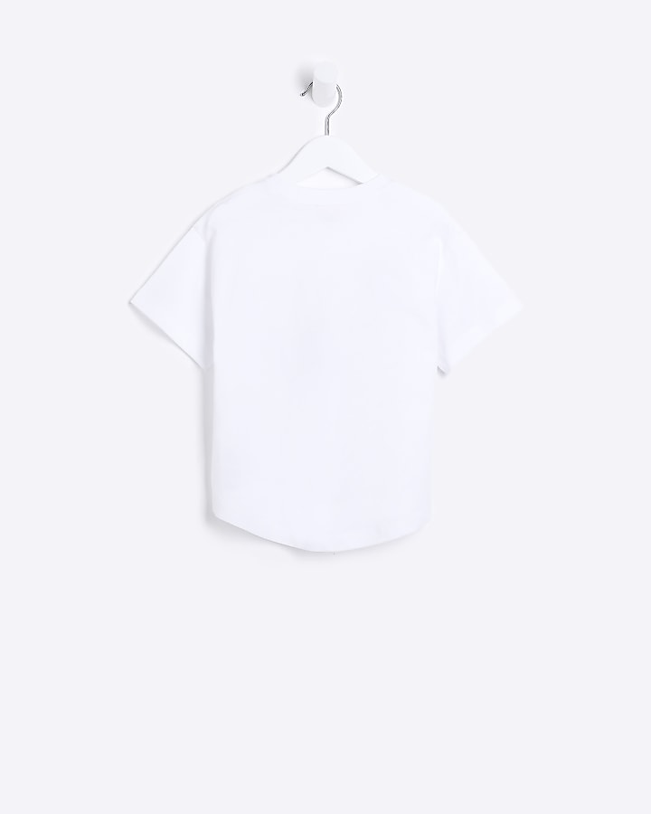 Mini Girls White Foil Graphic T-shirt
