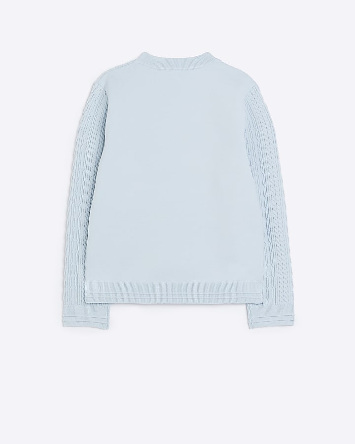 Boys blue cable knit jumper