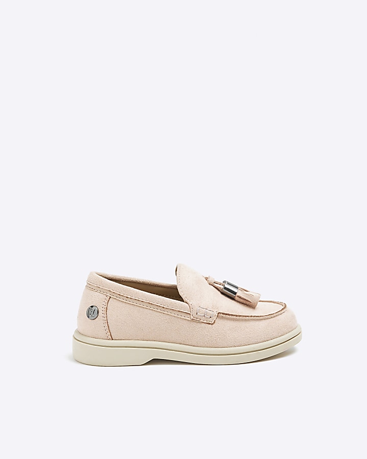 Mini boys pink tassel loafers