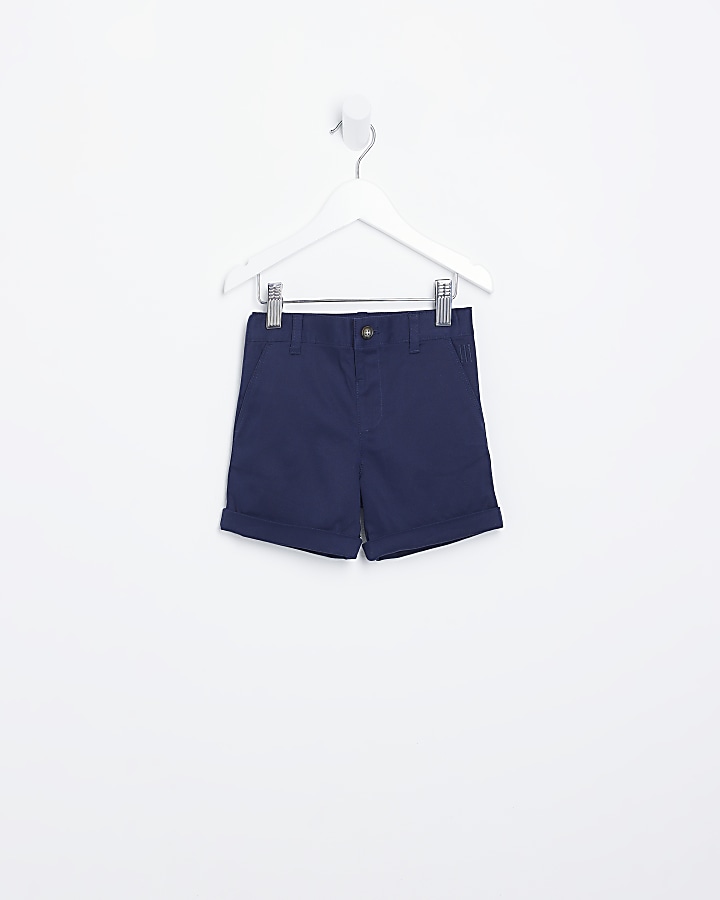 Mini Boys Navy Stretch Chino Shorts