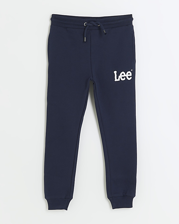 Boys navy Lee cuffed joggers